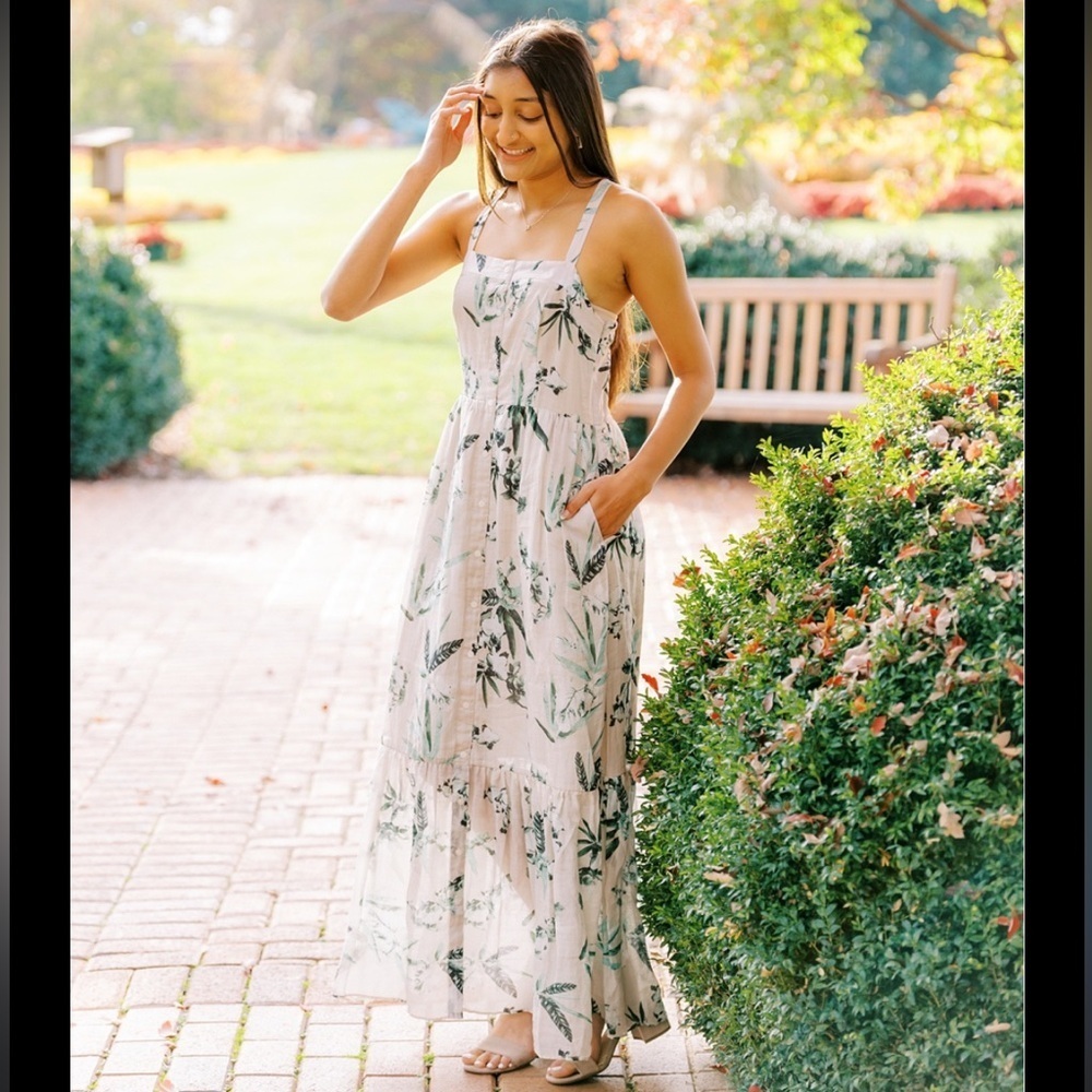 Banana Republic Rami Button Front Maxi Dress